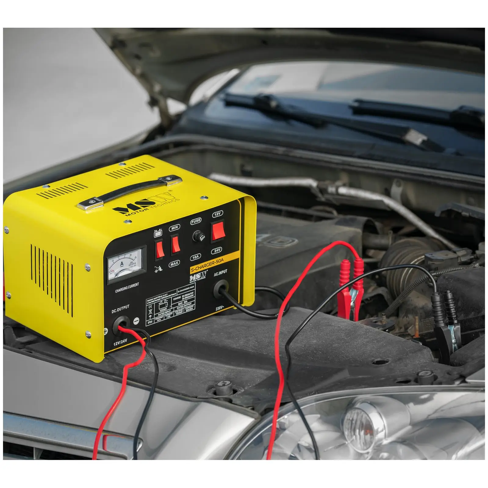Chargeur de batterie voiture - Aide au démarrage - 12/24 V - 20/30 A