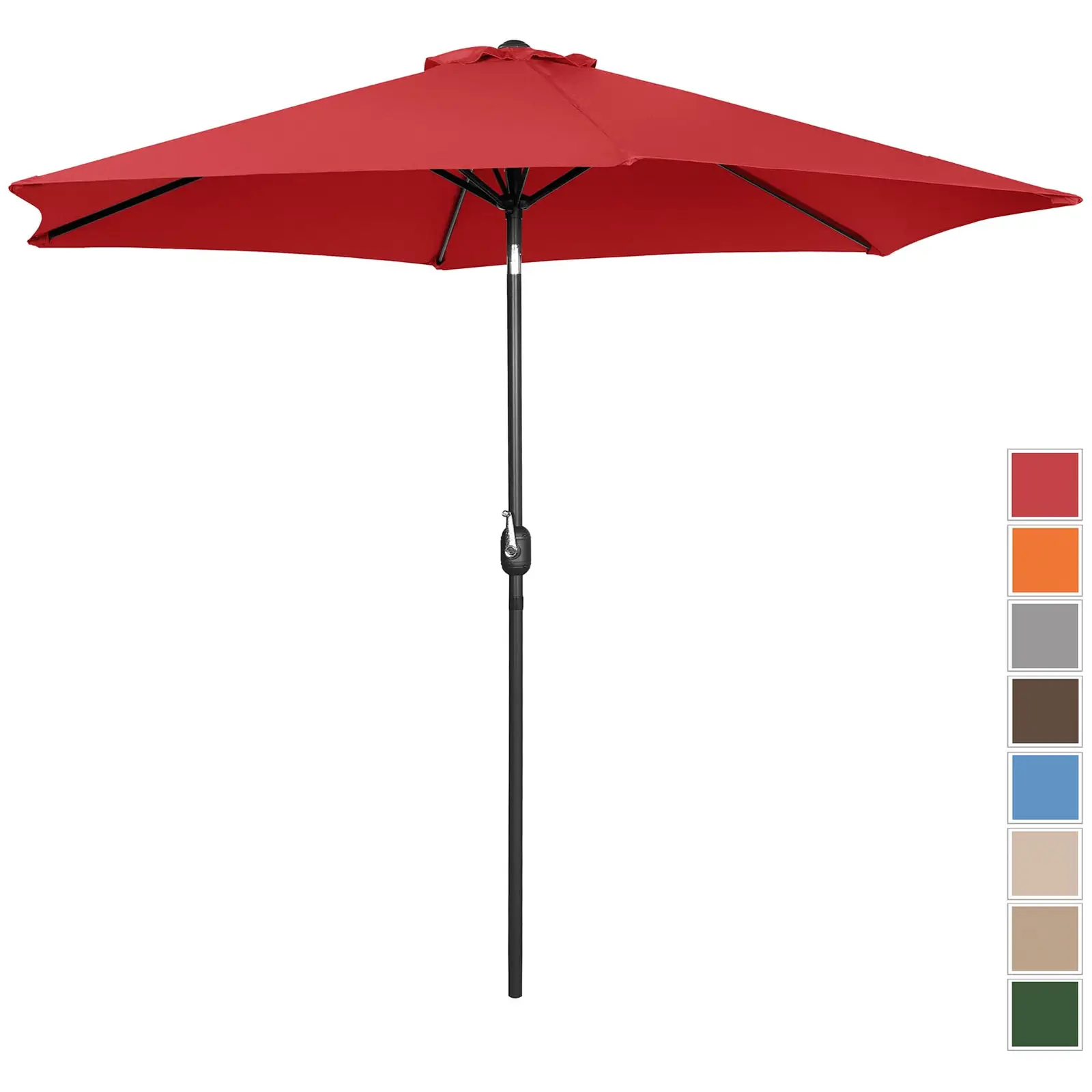 Parasol de terrasse – Rouge – Hexagonale – Ø 300 cm – Inclinable