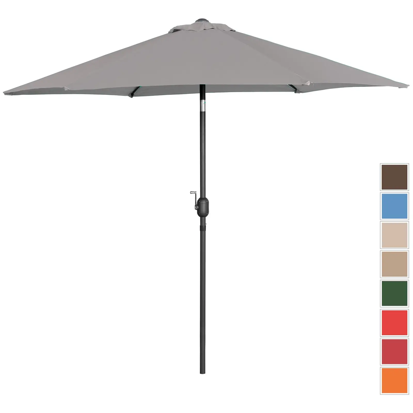Parasol de terrasse – Gris foncé – Hexagonale – Ø 270 cm – Inclinable