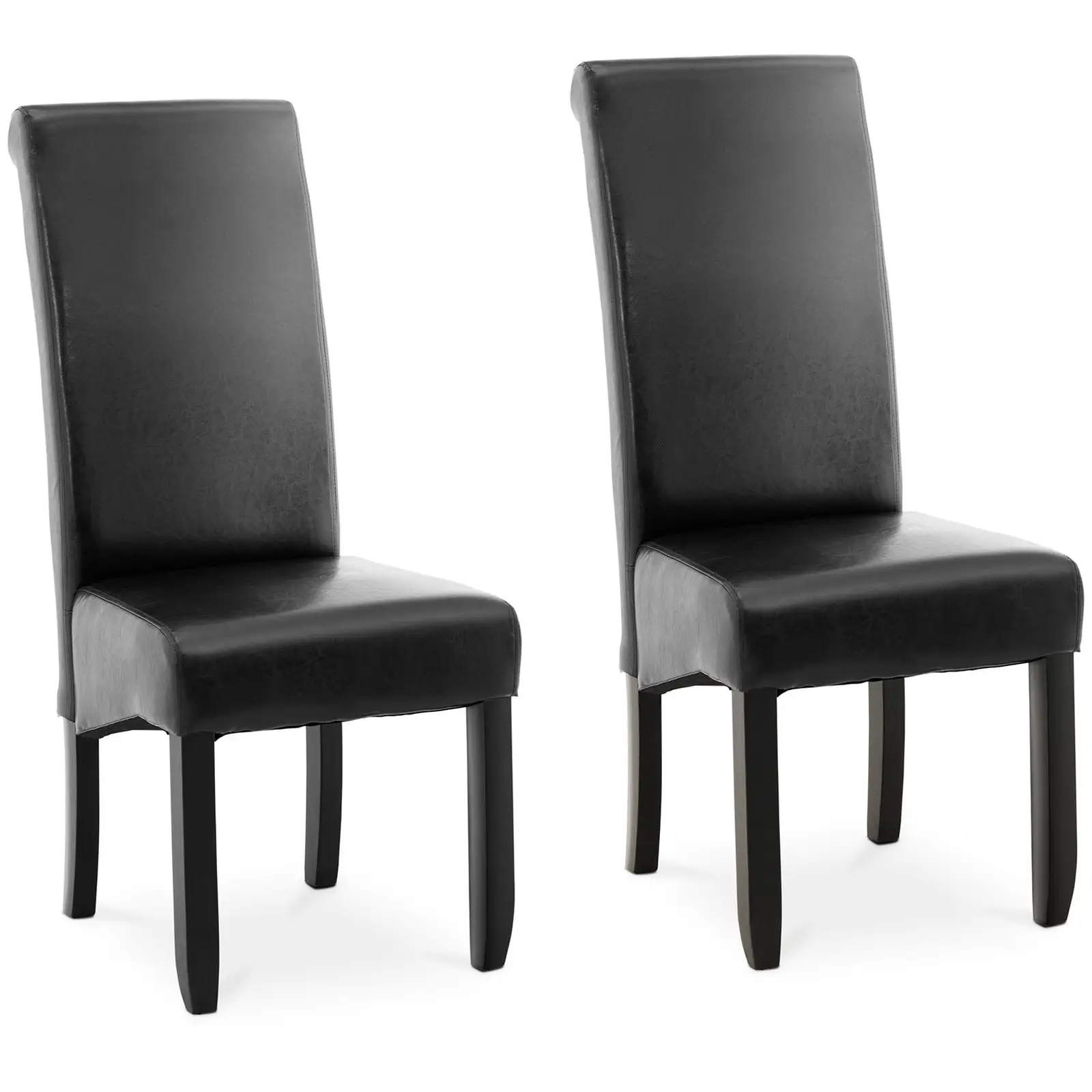 Chaise rembourrée - Lot de 2 - 180 kg max. - Surface d'assise de 44,5 x 44 cm - Coloris noir