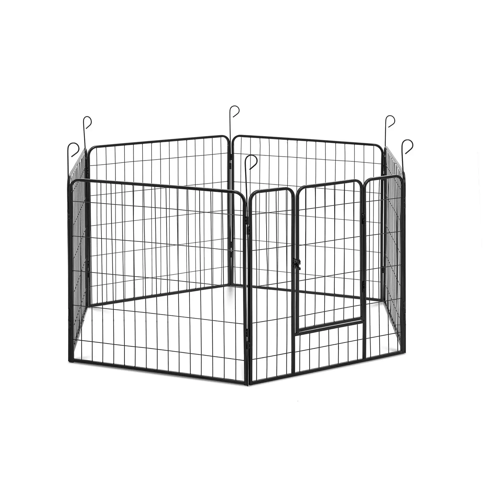 Enclos pour chiots - avec porte - 6 segments modulaires - pour l'intérieur et l'extérieur