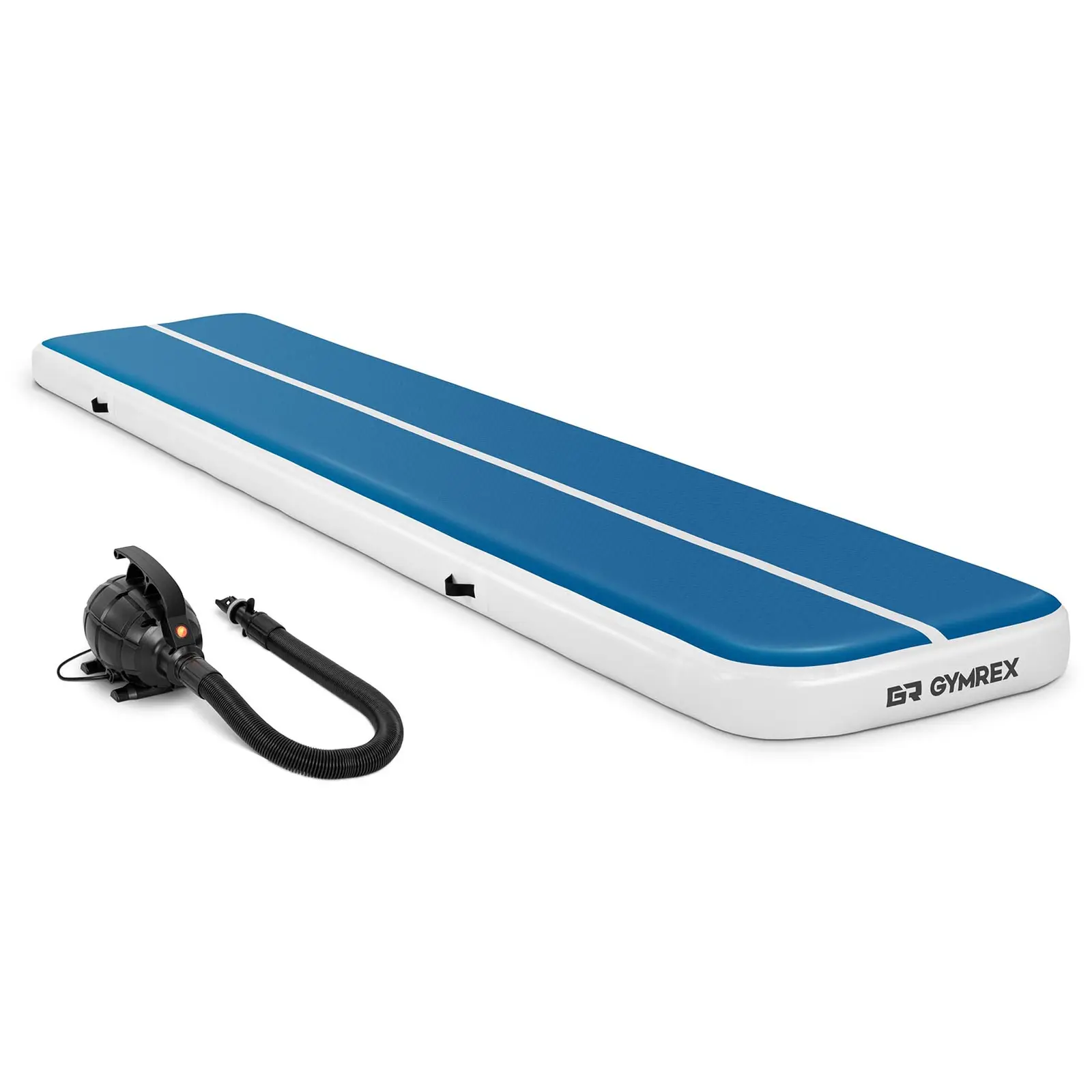 Air track avec gonfleur électrique - 500 x 100 x 20 cm - 250 kg - Bleu/blanc