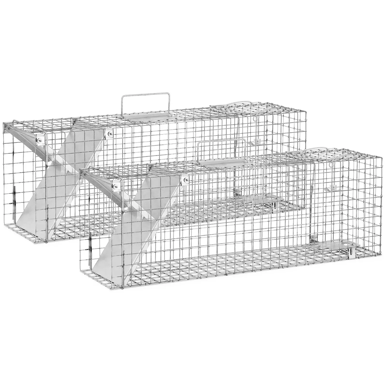 Cage piège - 82 x 20 x 27 cm - maillage : 25 x 25 mm - Lot de 2